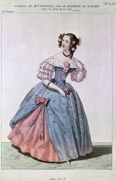 Kostuum van Madame Dorval in de rol van Marion de Lorme door Victor Hugo door Unknown artist