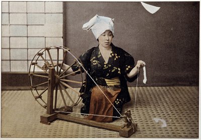 Katoenspinnerij in Japan, eind 19e eeuw door Unknown artist