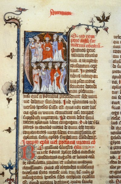 Concilie van Nicea - manuscriptverlichting (oude Latijnse vertaling van de eerste oecumenische concilies toegeschreven aan Isidorus), Middeleeuwen (ref. 365, 351r). B. Mr. Toulouse. Aanvraag voor toestemming bij de Gemeentelijke Bibliotheek van Toulouse (t door Unknown artist