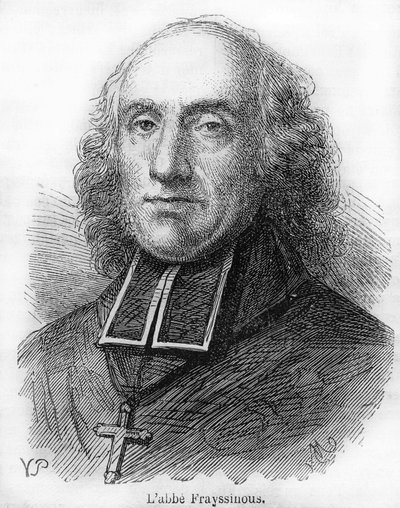 Graaf Denis de Frayssinous (1765-1841), Franse prelaat, bisschop van Hermopolis, minister van kerkelijke zaken en openbaar onderwijs. Gravure uit 1844 door Unknown artist