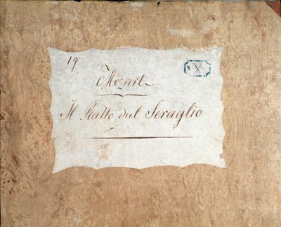 Omslag van de partituur voor Die Entführung aus dem Serail, opera door Mozart, Lichtenthal versie (1838) door Unknown artist