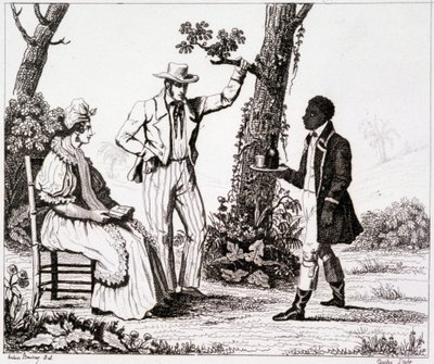 Creool van Martinique (zwarte dienaar en een paar blanken) - in "Pittoresk Frankrijk", T.III door Unknown artist