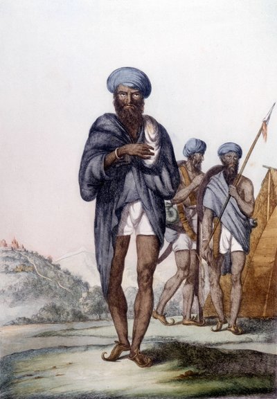 Cultuur, beschaving en Indiase samenleving: portret van een Sikh, religie van India door Unknown artist