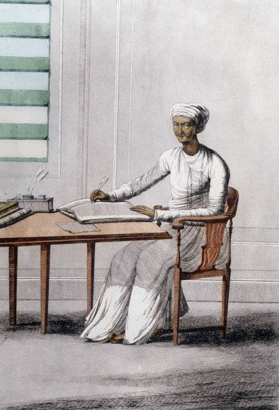 Cultuur, beschaving en Indiase samenleving: portret van een schrijver, India door Unknown artist