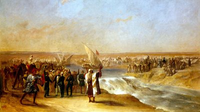 Het doorbreken van het laatste deel van het bassin in de Suezvlakte door Zijne Excellentie Ali Pascha op 15 augustus 1869 door Unknown