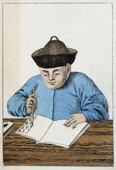 Dagelijks leven van de Chinezen: een Chinese schrijver. 19e eeuw door Unknown artist