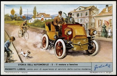 Daimler in 1897: 4 cilinders, 4-takt, 20 pk door Unknown artist