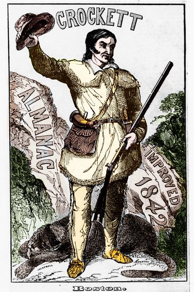 David Crockett (1786-1836), Amerikaanse pionier - Almanak door Unknown artist