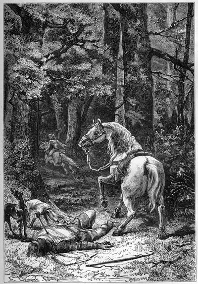 Dood van Rufus, Willem de Rode (Koning Willem II) gedood door een pijl tijdens de jacht in het New Forest door Unknown artist