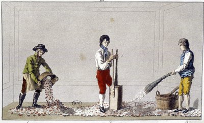 Decoratie: een van de stadia van vloerpaving door Unknown artist