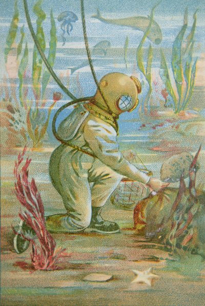 Diepzeeduiker, ca. 1890 door Unknown artist