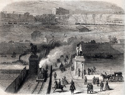Sloop van de Trocadero in Parijs in 1866 - Sloop van de Trocadero in Parijs in 1866 door Unknown artist