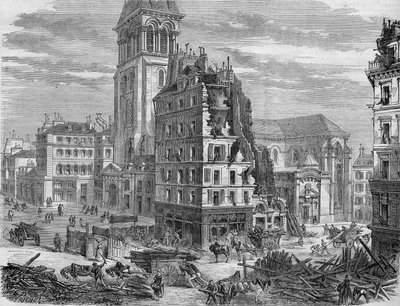 Sloop van Place Saint Germain des Pres, voor het doorbreken van Rue de Rennes in 1867 door Unknown artist