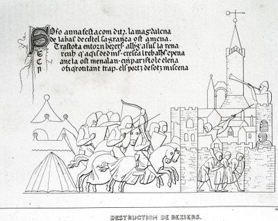 Vernietiging van Béziers door Unknown artist