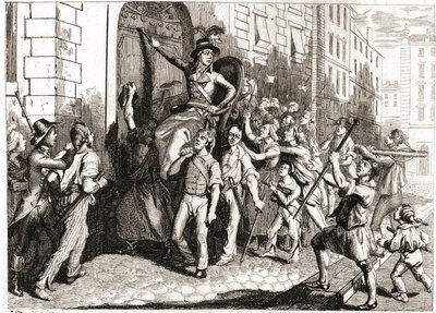 Vernietiging van de gebouwen van Lyon tijdens de Franse Revolutie door Unknown artist