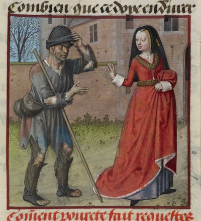 Detail (Pauvrete die bedelt bij Richesse) uit 