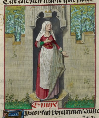 (detail) van een miniatuur van de allegorische figuur van Avarice, uit 