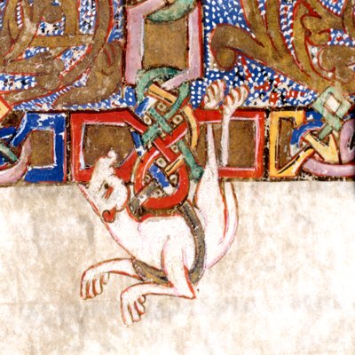 Detail van het verlichte kruis: f.108v van het Brevier-Missaal door Unknown