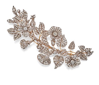 Diamanten broche, c.1860 door Unknown artist