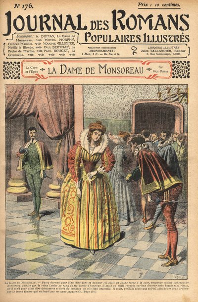 Diane, erkend als Gravin van Monsoreau, werd aan het hof toegekend. Illustratie van 