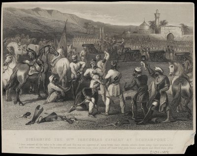 Ontwapening van de 11e Reguliere Cavalerie in Berhampore door Unknown artist