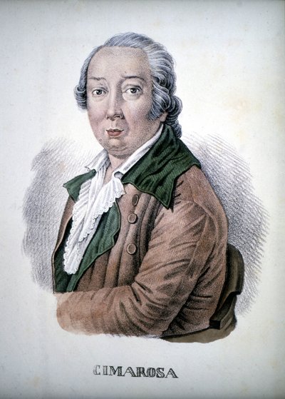 Domenico Cimarosa, Kleurgravure van de 19e eeuw. door Unknown artist
