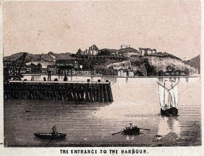 Dover, Engeland: ingang van de haven van Dover. in 