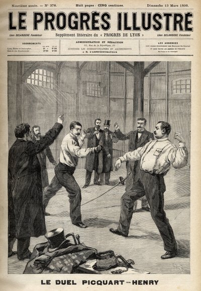 Dreyfus-affaire: Het duel tussen Luitenant-Kolonel Georges Picquart (1854-1914) en Hubert Henry (1846-1898) door Unknown artist