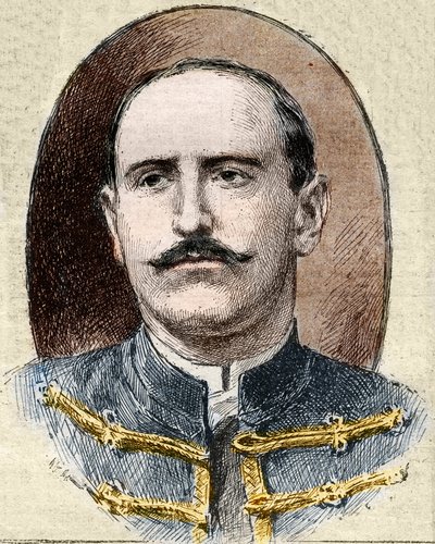 Dreyfus-affaire: portret van Alfred Dreyfus (1859-1935) na zijn degradatie tijdens het proces in Rennes in 1899. door Unknown artist