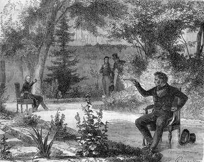 Duel tussen Benjamin Constant en Forbin des Issarts in juni 1822. door Unknown artist