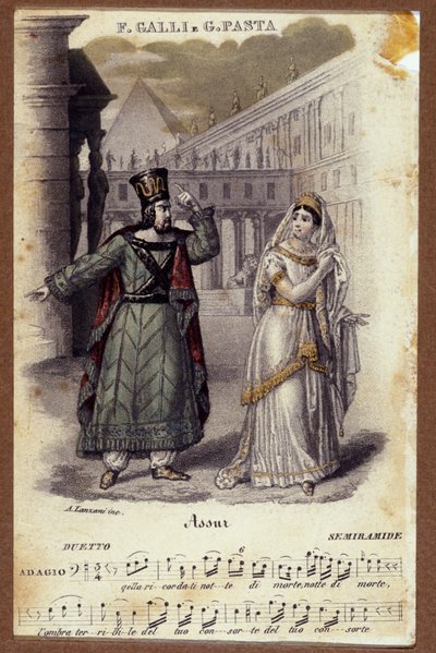 Duo tussen Giuditta Pasta en Filippo Galli in de opera 