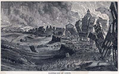 Aardbeving van Lissabon in Portugal op 1 november 1755 door Unknown artist