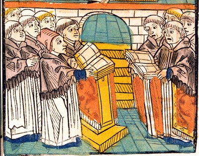 Kerkelijk zingen (zingende monniken) - in 