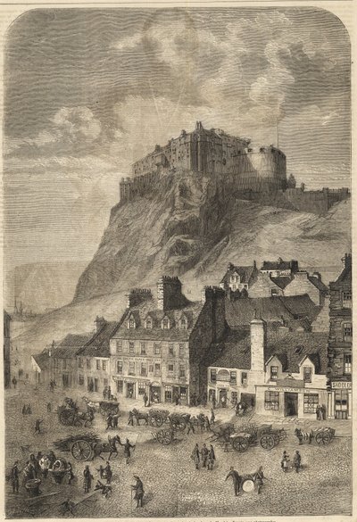 Kasteel van Edinburgh - Kasteel van Edinburgh in Schotland - 1864 door Unknown artist