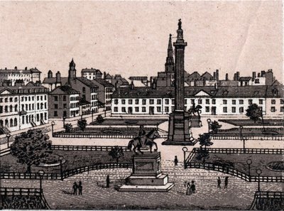 Edinburgh, Schotland: uitzicht op George Square in Edinburgh. Uit 