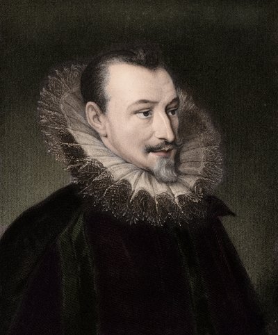 Edmund Spenser ca. 1552/3-1599 - gravure - 19e eeuw door Unknown artist