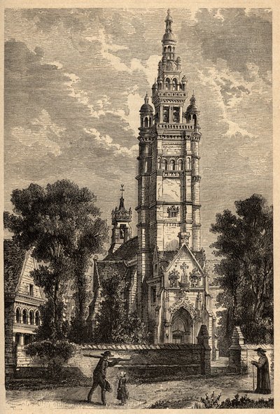 Eglise Notre Dame de Croaz Batz in Roscoff - Finistère - Bretagne - gravure in 