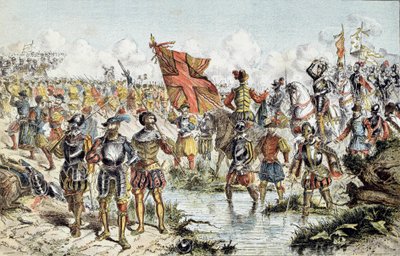 Achtste Religieoorlog (1585-1598): de slag bij Ivry op 14/03/1590 tussen het koninklijke leger van Hendrik IV en de Katholieke Liga door Unknown artist
