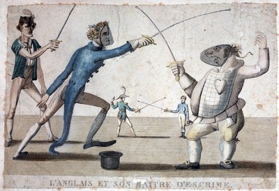 Engels en zijn schermmeester - 19e eeuw door Unknown artist