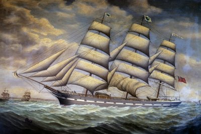 Engelse clipper de Elize Youlton (19e eeuw) Saint Malo, stadsmuseum door Unknown artist
