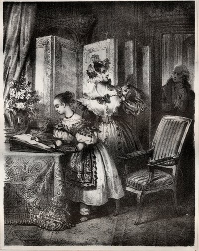 Gravure uit de 19e eeuw voor de roman van Madame Cottin (Sophie Cottin Rostand) 