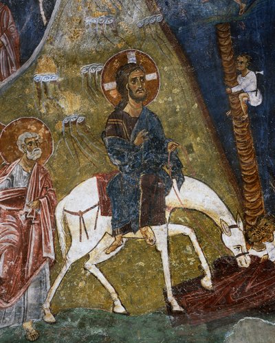 Intocht van Christus in Jeruzalem (detail) door Unknown artist