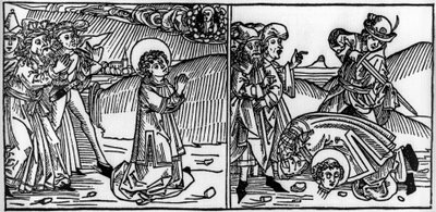 Episode uit het leven van Sint Donat (overleden rond 355) Gravure uit 