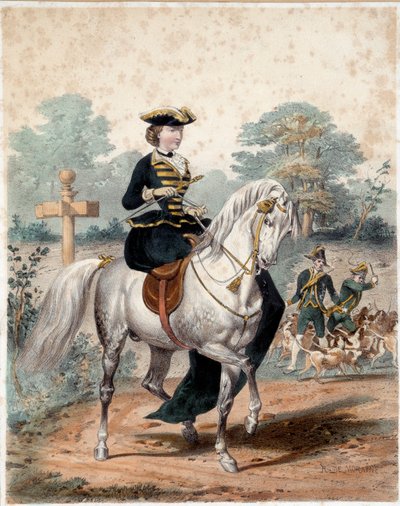 Ruiterportret van Keizerin Eugenie rond 1860 door Unknown artist