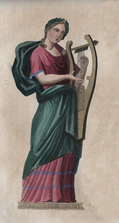 Erato, muze van zang en poëzie - gravure uit 