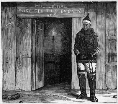 Eskimo van Disko Island (Qeqertarsuaq) Groenland aan het einde van de 19e eeuw (gravure uit 1884) door Unknown artist