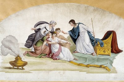 Esthers flauwte - waaiersproject, ca. 1810 door Unknown artist