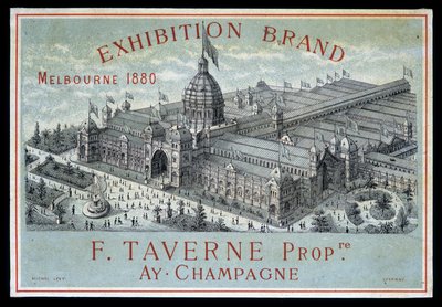 Tentoonstelling van merken in Melbourne 1880: F. Taverne Champagne door Unknown artist