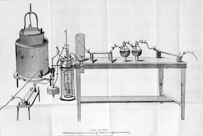 Ervaring van Lavoisier (gravure begin 19e eeuw) door Unknown artist