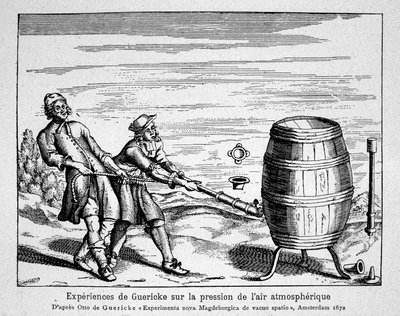 Experiment van Otto von Guericke (Otto de Guericke) door Unknown artist